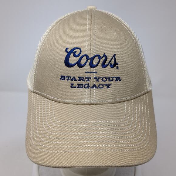 Coors Start Your Legacy Strapback Trucker Hat Brown One Size Mesh Back - Picture 2 of 9
